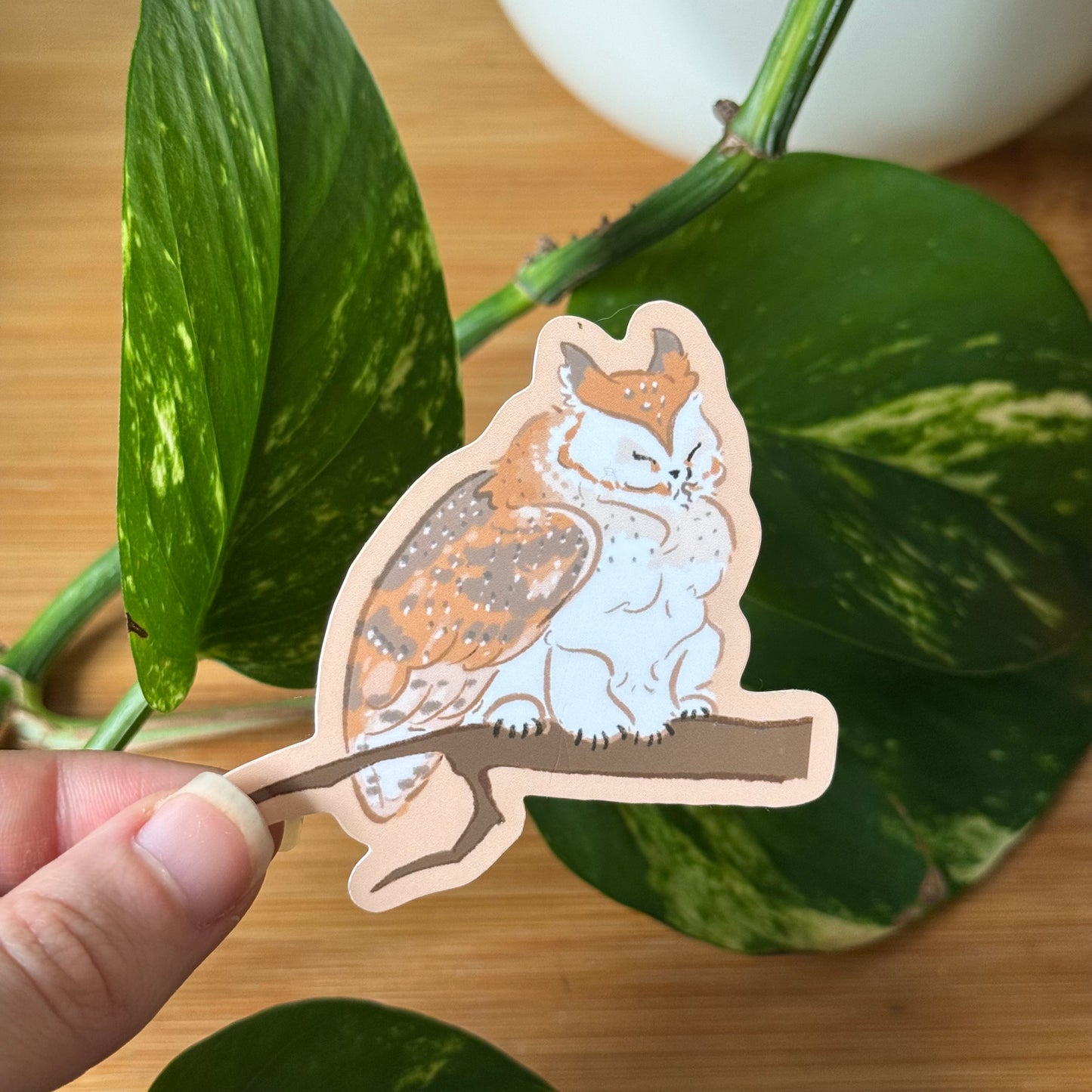 Meowl owl cat sticker