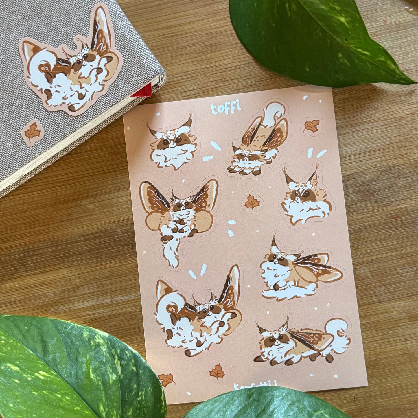 Toffi The Mothcat Sticker Sheet