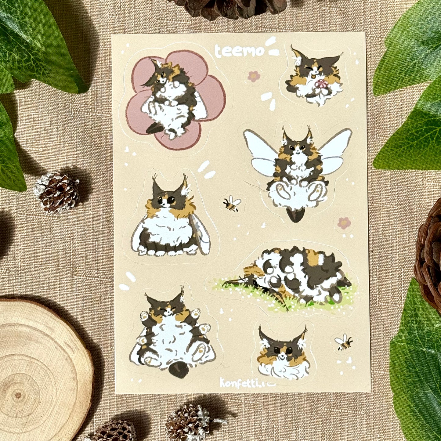 Teemo The Bee Cat Sticker Sheet