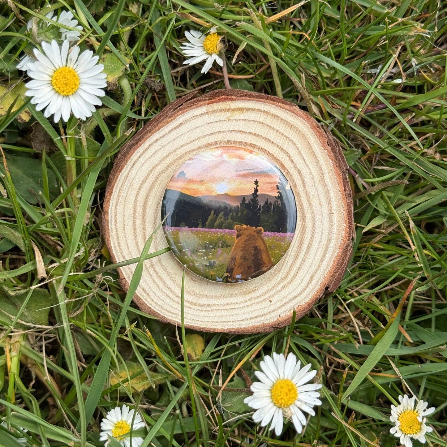 Mocha Sunset Button Badge