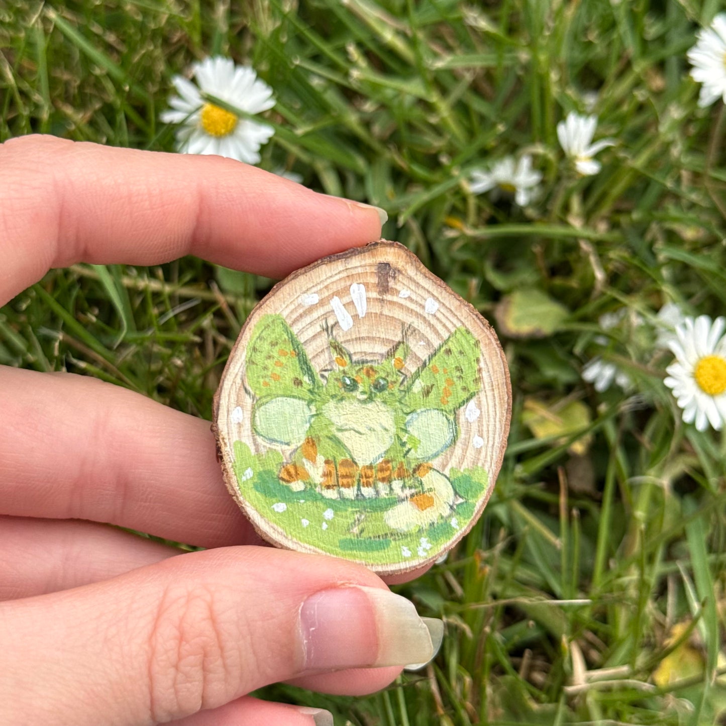 Liko Thhe Mothcat Hand Painted Wooden Pin