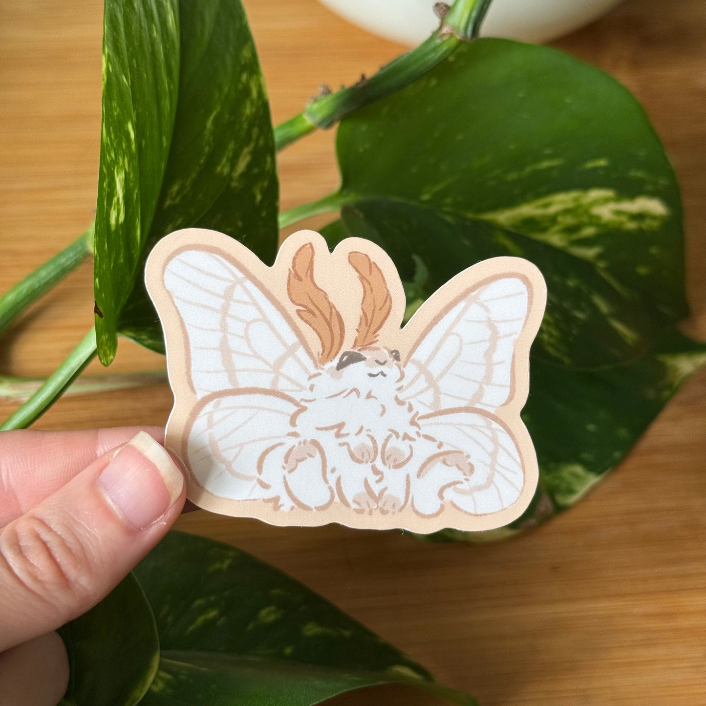Bunny moth sticker