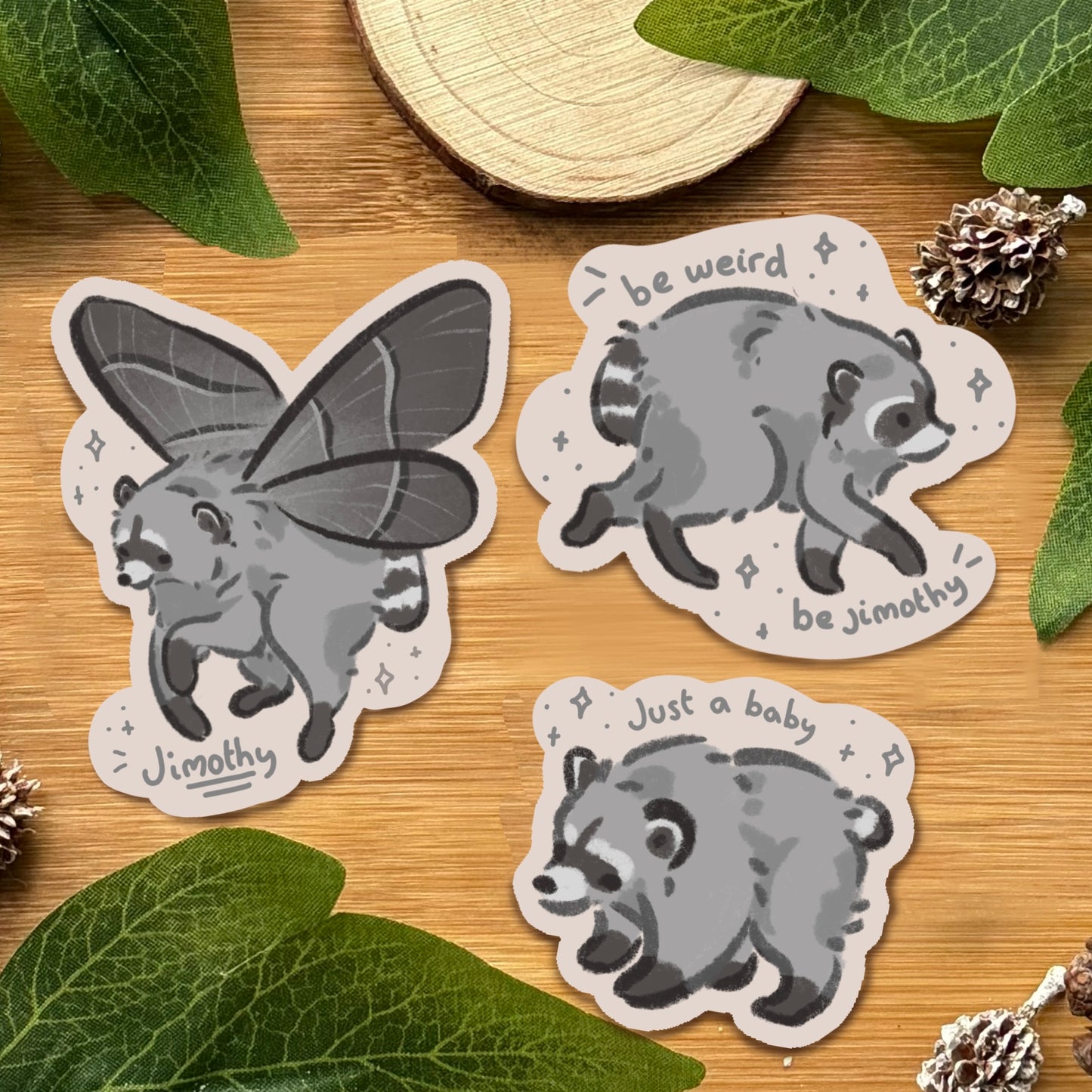 Jimothy the raccoon stickers