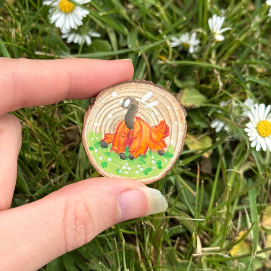 Leafling Handpainted Wooden Pin