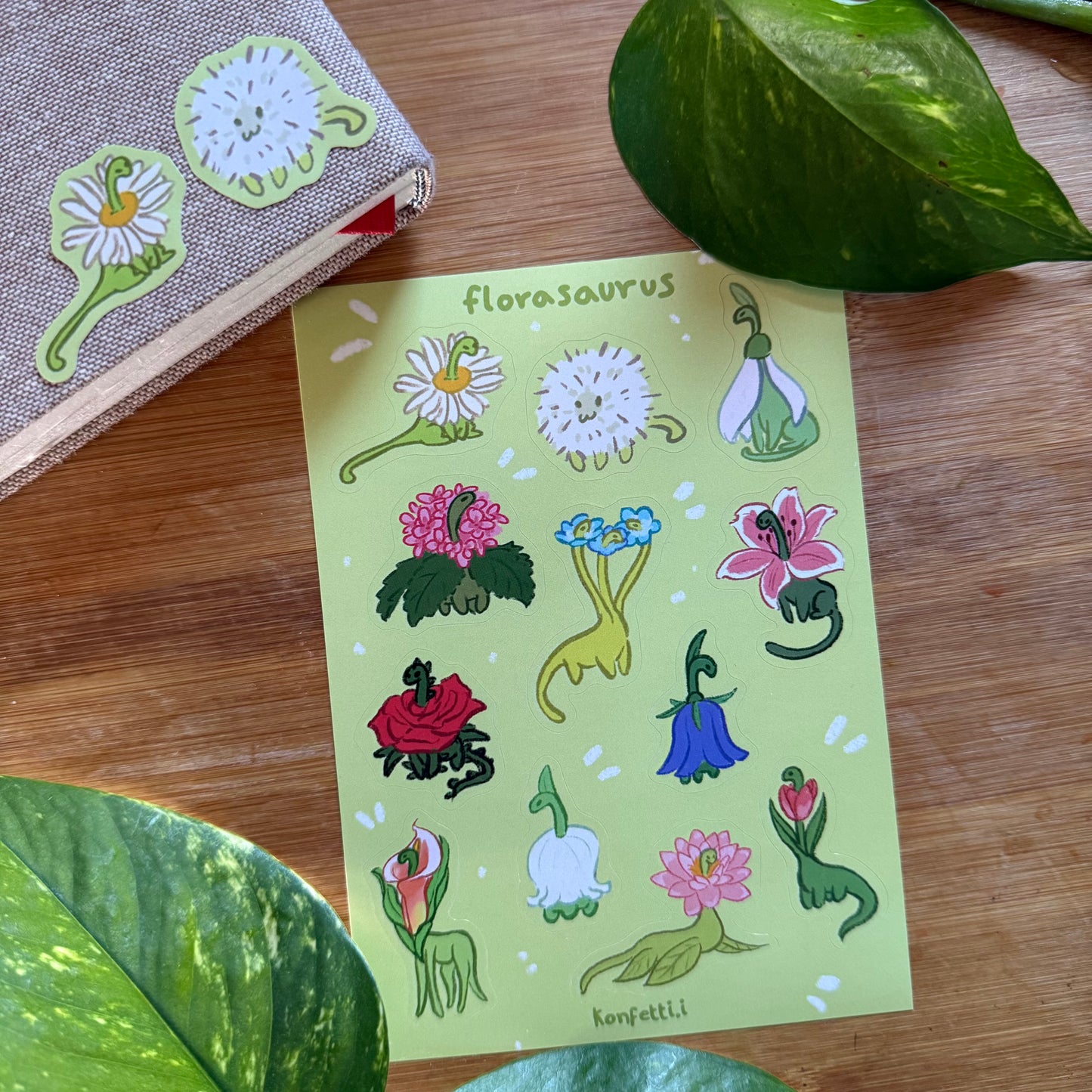Florasaurus Sticker Sheet