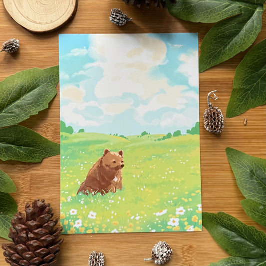 Mocha Sitting In A Field Art Print