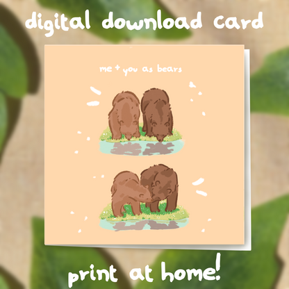 Me And You Bears Card DIGITAL DOWNLOAD