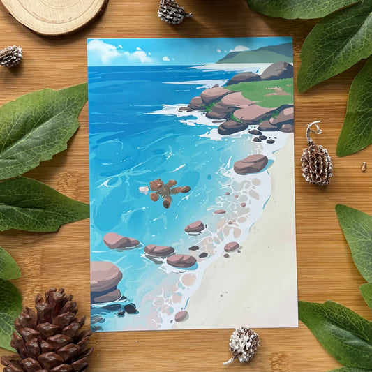 Mocha And Taiga Beach Art Print