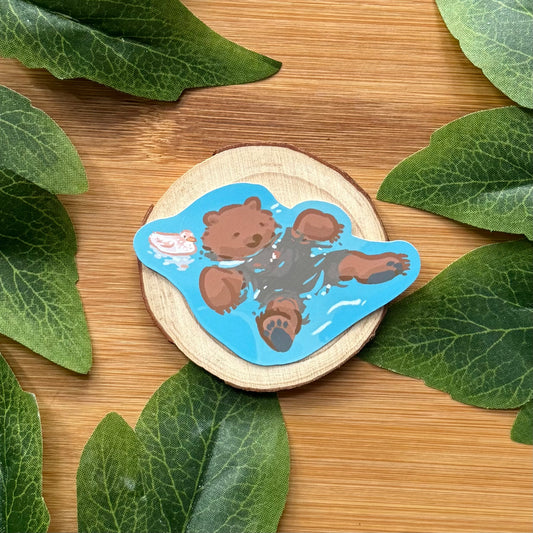 Mocha And Taiga Swimming Sticker
