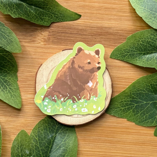 Mocha in Flower Field Sticker