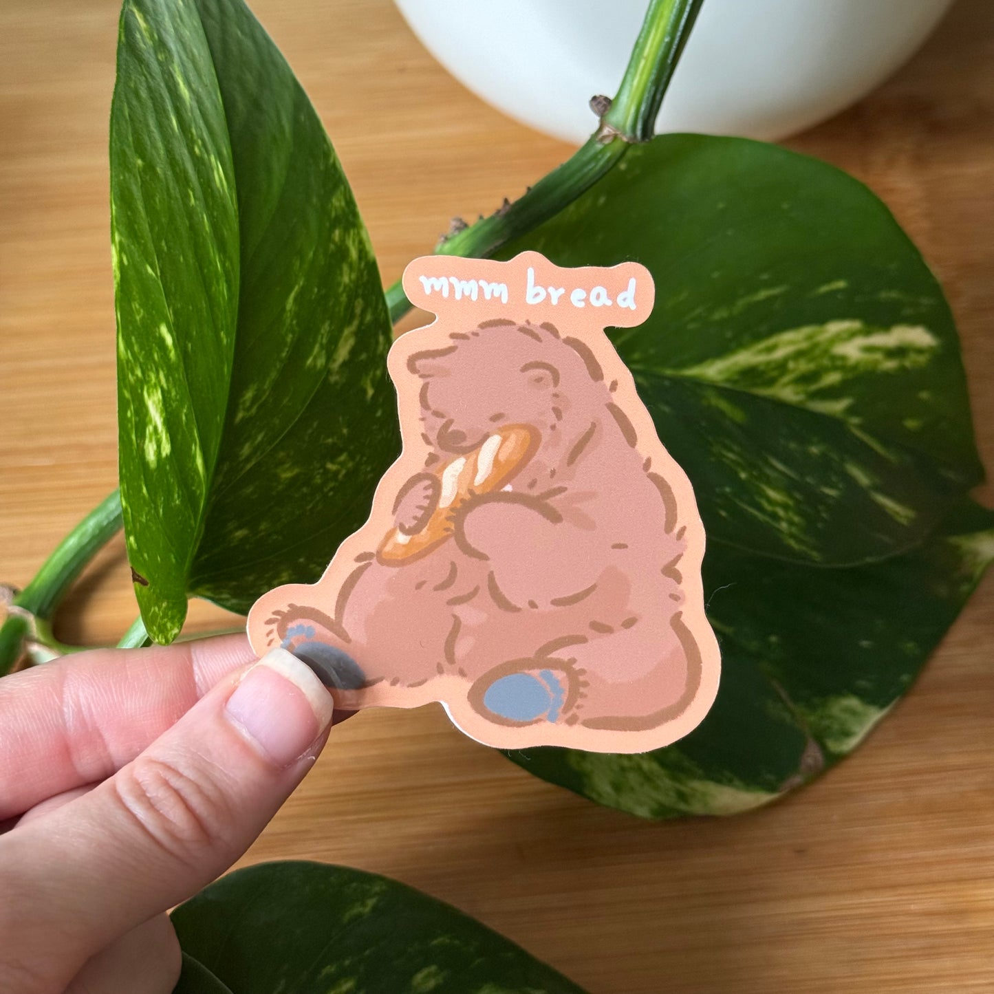 Mmm bread Mocha the bear sticker