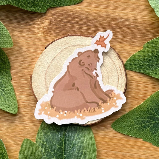 Mocha Autumn Leaf Sticker