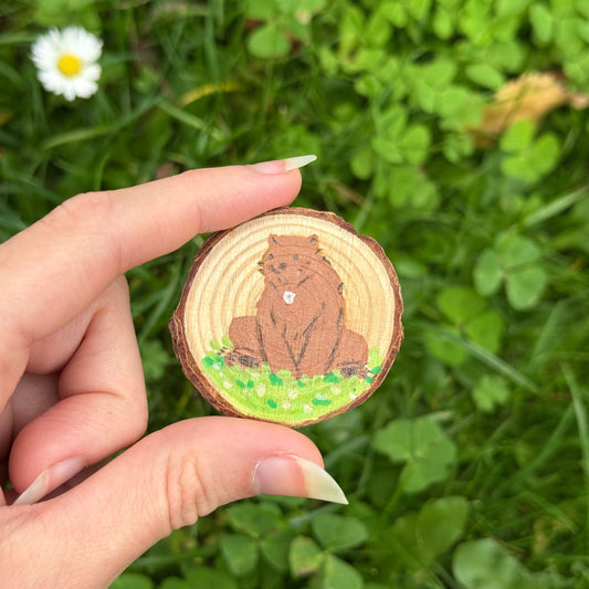 Mocha Hand Painted Wooden Pin