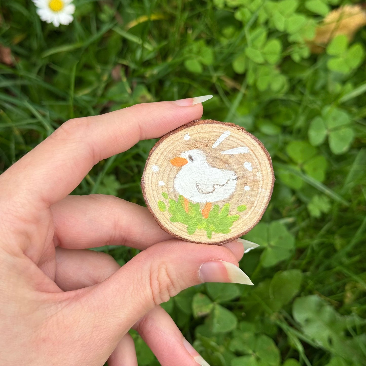 Duck Hand Painted Wooden Pin