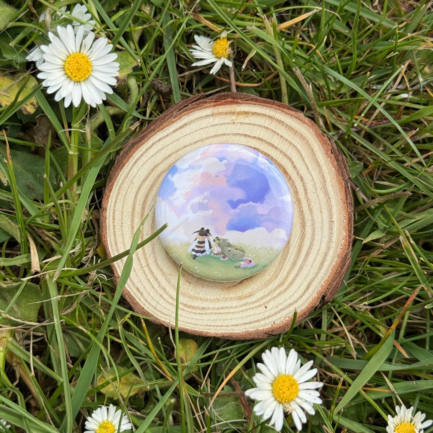 Liko and Teemo Cloud Watching Button Badge