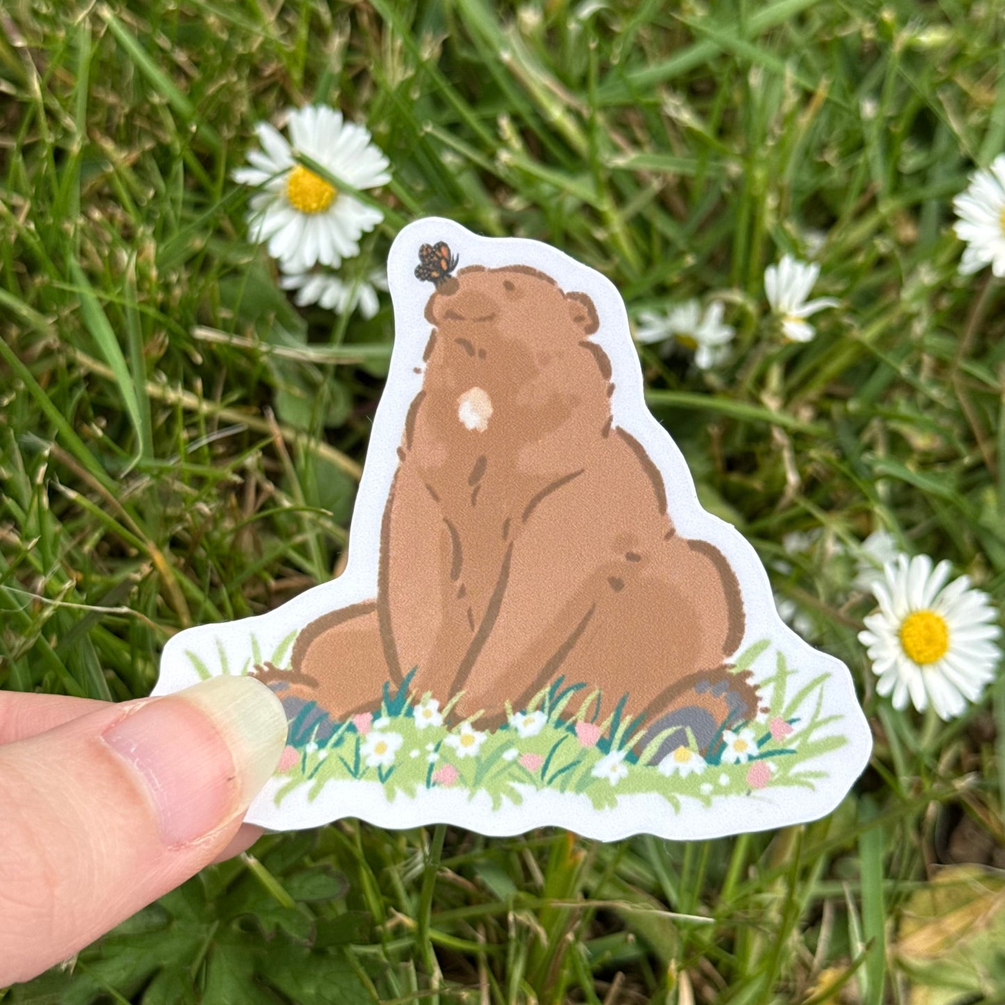 Mocha with a Butterfly Friend Sticker