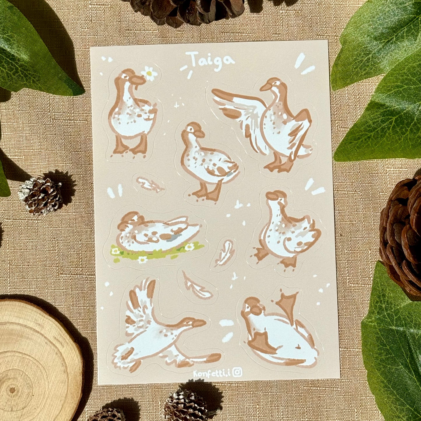 Taiga The Duck Stickeer Sheet