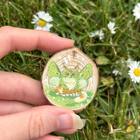 Liko Thhe Mothcat Hand Painted Wooden Pin