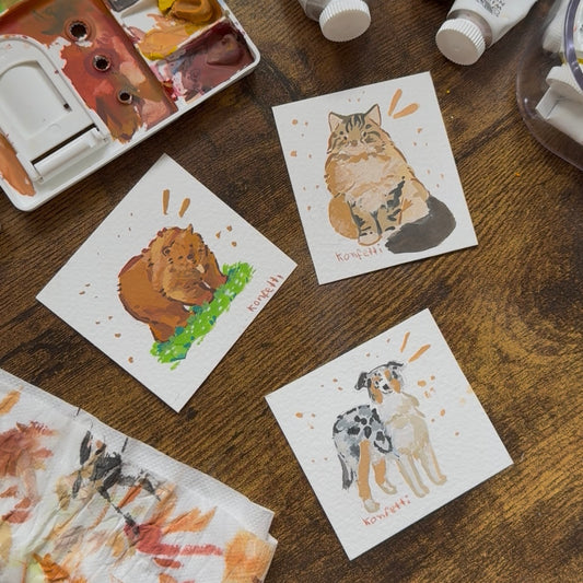 Tiny Gouache Paintings - Originals
