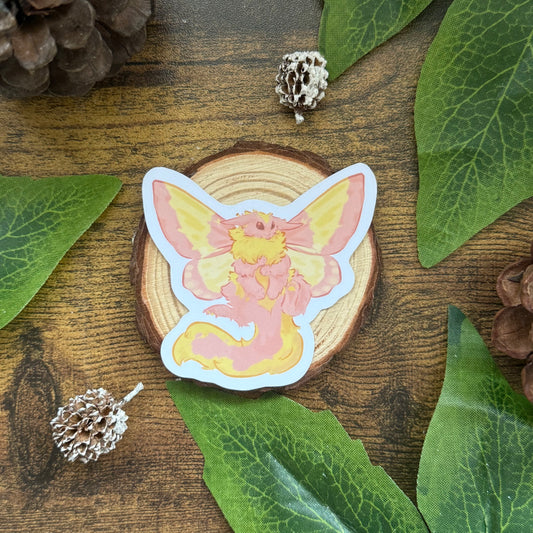 Rosy Maple Moth Cat Sticker