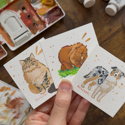 Tiny Gouache Paintings - Originals
