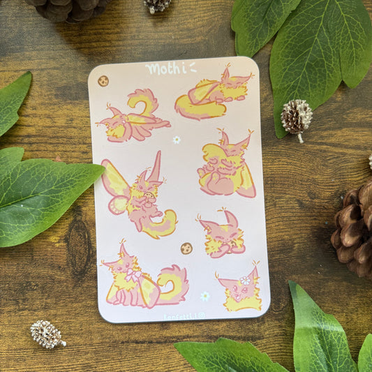 Mothi The Moth Cat Sticker Sheet
