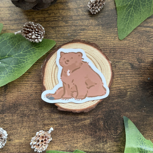 Mocha The Bear Sitting Sticker