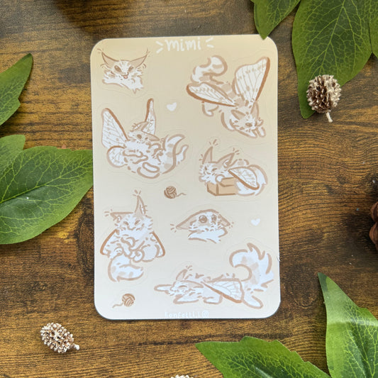 Mimi The Moth Cat Sticker Sheet