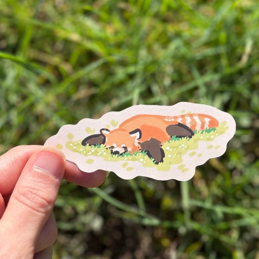 Red Panda on Grass Sticker