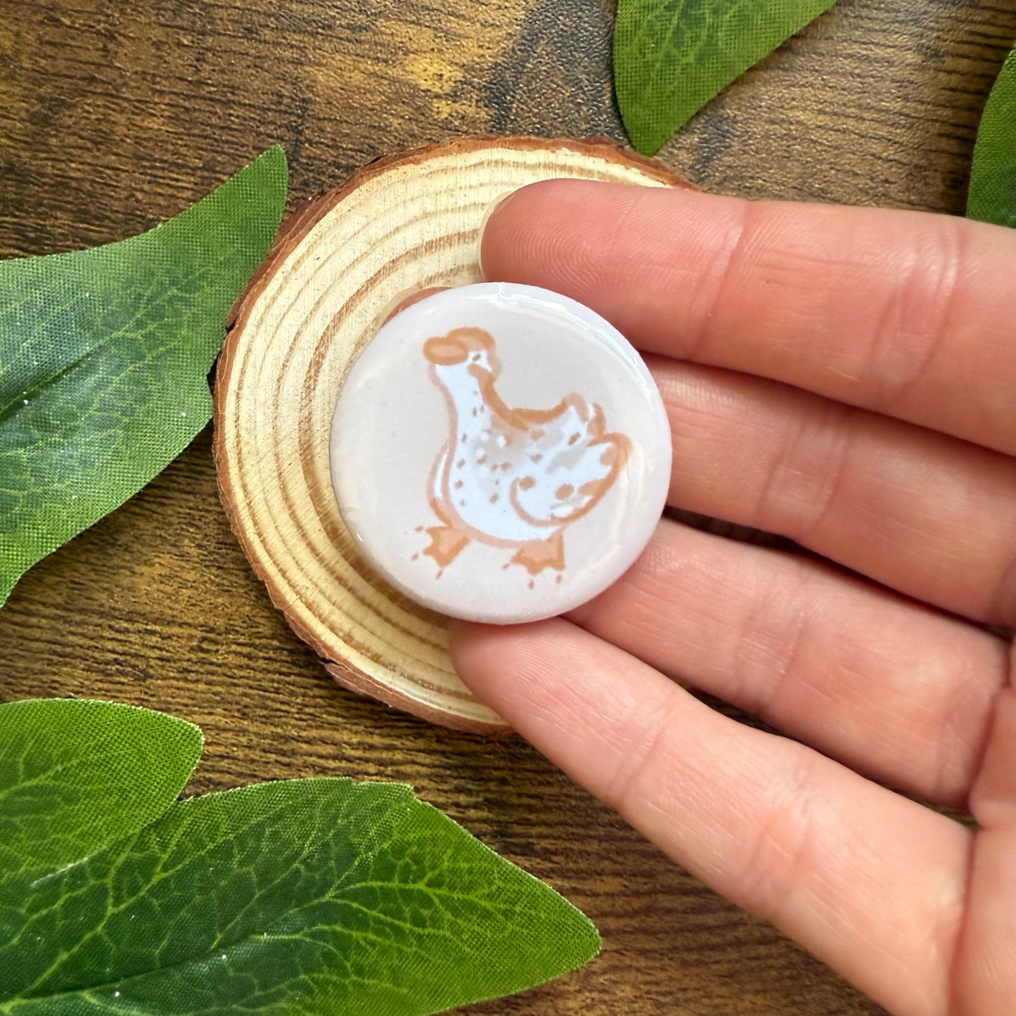 Taiga Sitting Button Badge