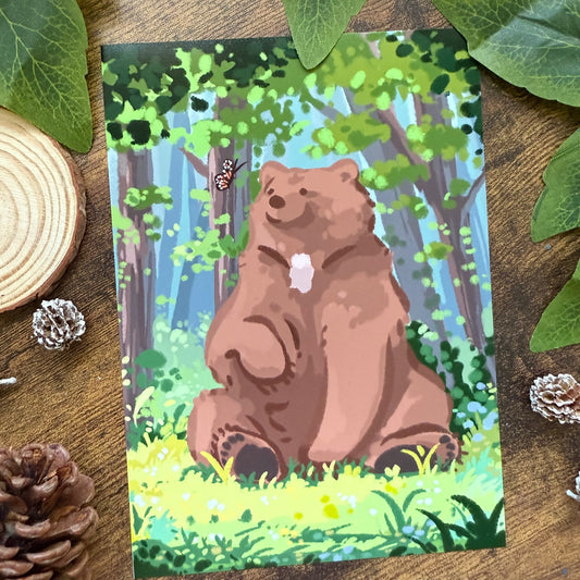Mocha with Butterfly Friend Art Print