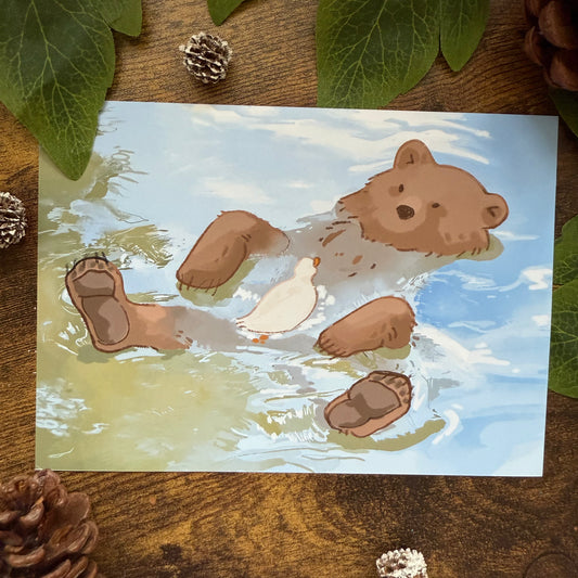 Bear And Duck Art Print