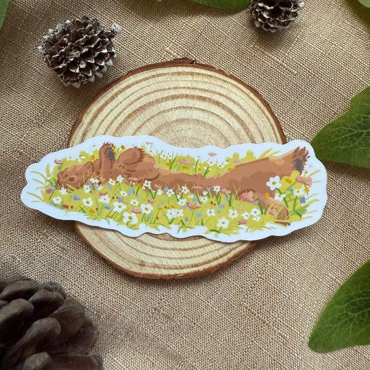 Mocha Flower Field Sticker