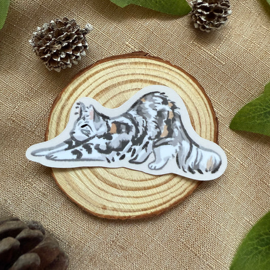 Stretching Kitty Sticker