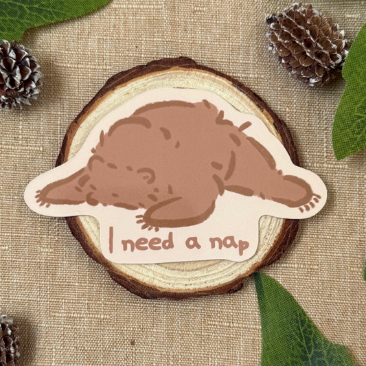 I Need A Nap Bear Sticker