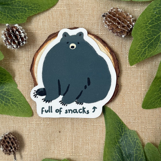 Full Of Snacks Bear Sticker
