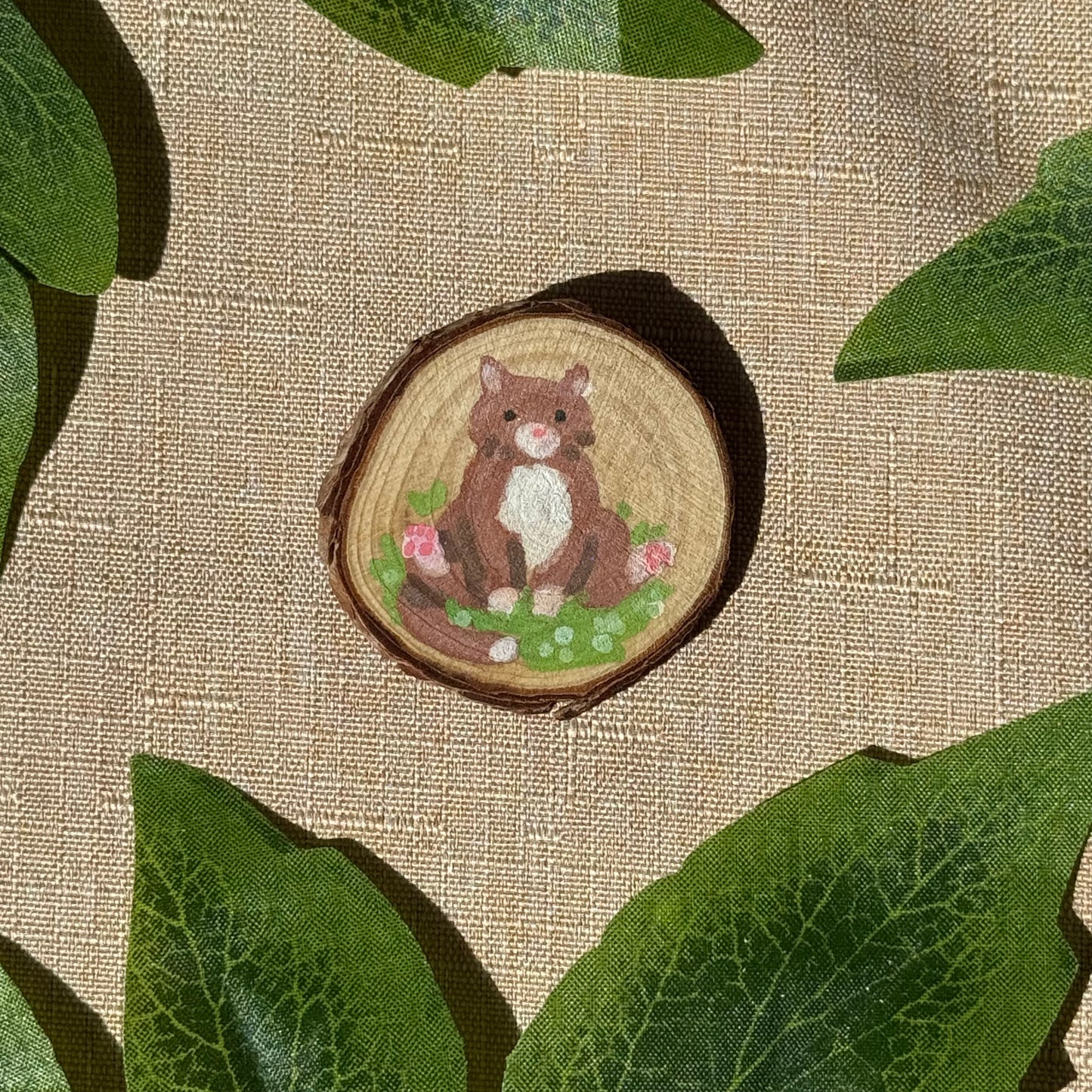 Sitting Kitty Hand-Painted Pin