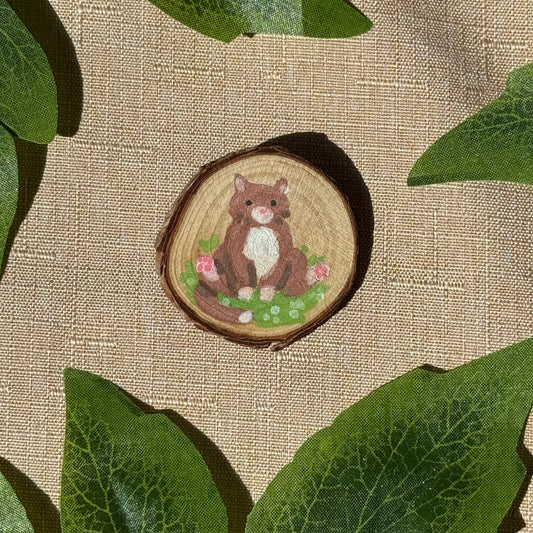 Sitting Kitty Hand-Painted Pin