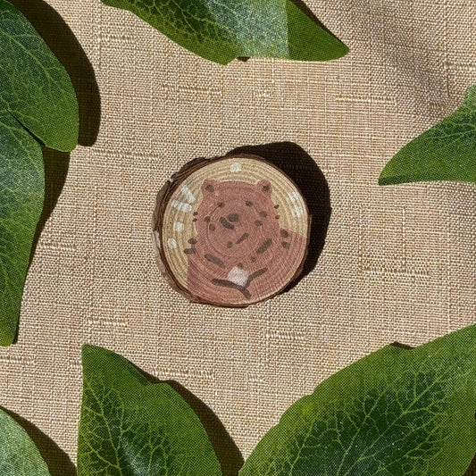 Mocha Bear Hand-Painted Pin