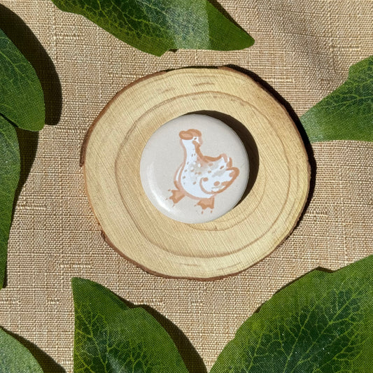 Taiga Sitting Button Badge