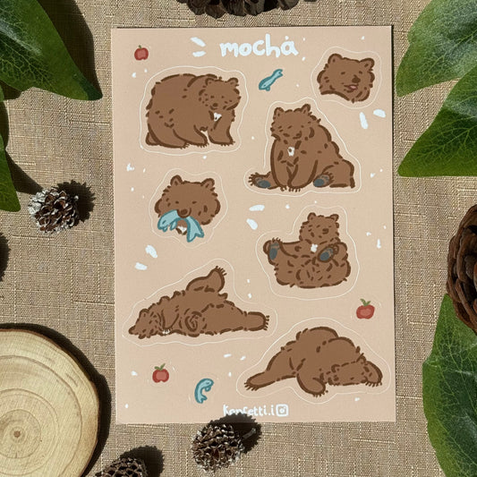Mocha the Bear Sticker Sheet