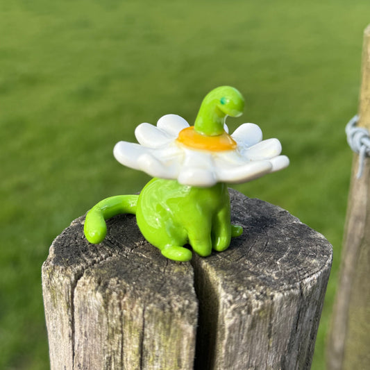 Daisy Flower Dino Handmade Figurine PREORDER